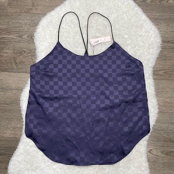 Victorias Secret Tank Top Night Pyjama Top Satin Purple Size Medium Loose Fit - Picture 1 of 8